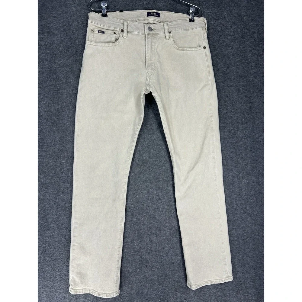 Polo Ralph Lauren Jeans Men 31x30 (fits 32x30) Beige Varick Slim Straight